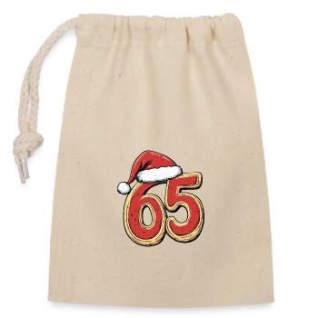 65 Number Christmas - Closable cotton gift bag (14x20cm) - nature - Front