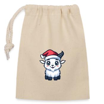 Mountain Goat Christmas Cute - Closable cotton gift bag (14x20cm) - nature - Front