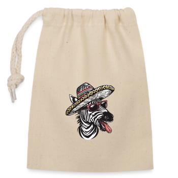 Zebra Comic Funny Sombrero - Closable cotton gift bag (14x20cm) - nature - Front