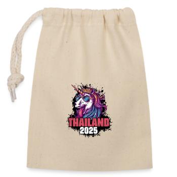 Thailand 2025 Unicorn - Closable cotton gift bag (14x20cm) - nature - Front