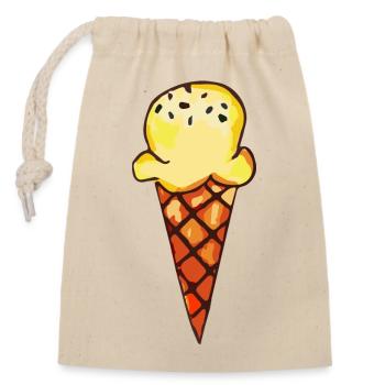 Cornet De Glace - Sac cadeau en coton avec cordon (14 x 20 cm) - nature - Devant