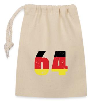 64 Number Jersey Germany - Closable cotton gift bag (14x20cm) - nature - Front