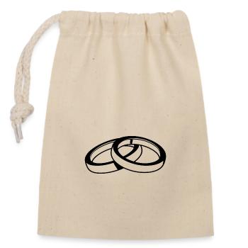 Wedding Rings Symbol - Closable cotton gift bag (14x20cm) - nature - Front