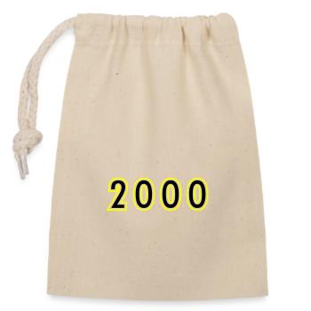 2000 Year Birthday - Closable cotton gift bag (14x20cm) - nature - Front