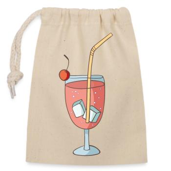 drink - Closable cotton gift bag (14x20cm) - nature - Front