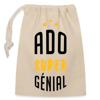 adolescent / enfant / ado / adolescente - Sac cadeau en coton avec cordon (14 x 20 cm) - nature - Devant