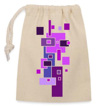 Building Blocks Architecture Pattern - Closable cotton gift bag (14x20cm) - nature - Front