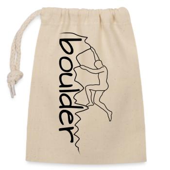 Boulder - Closable cotton gift bag (14x20cm) - nature - Front