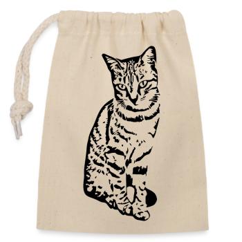 Katze Kätzchen Tigerkatze Katzenshirt Geschenk - Verschließbarer Geschenkbeutel aus Baumwolle (14x20cm) - Natur - Vorne