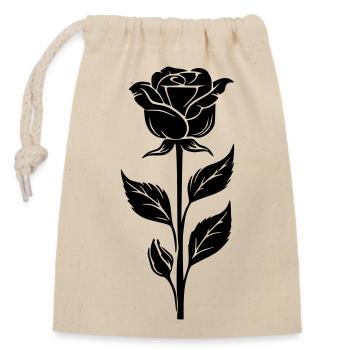 Conception simple de la rose - Sac cadeau en coton avec cordon (14 x 20 cm) - nature - Devant