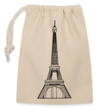 Eiffel Tower Paris - Closable cotton gift bag (14x20cm) - nature - Front