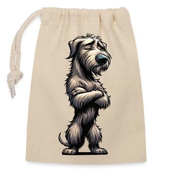 Irischer Wolfshund Wolfshundbesitzer Wolfshundfan - Verschließbarer Geschenkbeutel aus Baumwolle (14x20cm) - Natur - Vorne