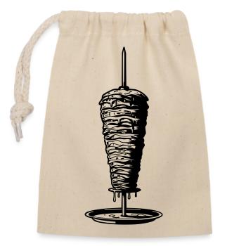 Kebab-Brosche - Verschließbarer Geschenkbeutel aus Baumwolle (14x20cm) - Natur - Vorne