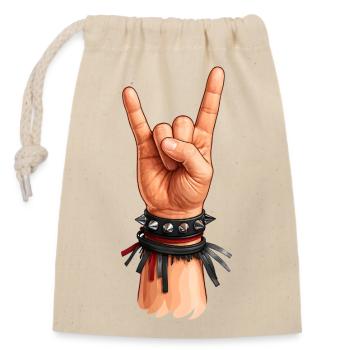 Rock Hand – Festival & Music Statement - Closable cotton gift bag (14x20cm) - nature - Front