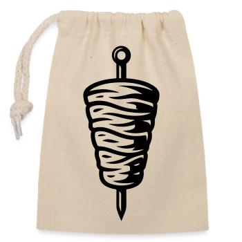 Symbole kebab - Sac cadeau en coton avec cordon (14 x 20 cm) - nature - Devant