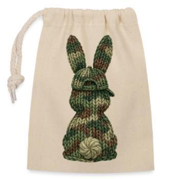 Bunny from Behind Cap Camouflage Cap Camouflage - Closable cotton gift bag (14x20cm) - nature - Front