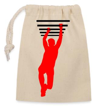 OCR Grip – Hanging Bars Design - Closable cotton gift bag (14x20cm) - nature - Front