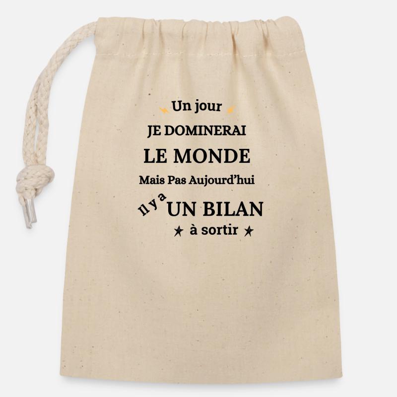 Comptable Comptabilité Métier - Sac cadeau en coton avec cordon (14 x 20 cm) - nature
