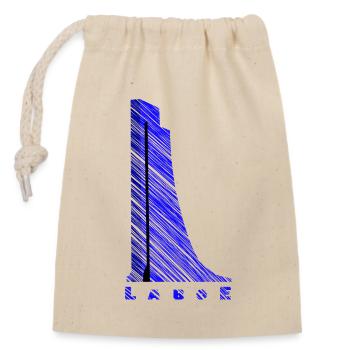 Laboe Naval Memorial – Modern Line Art Design - Closable cotton gift bag (14x20cm) - nature - Front