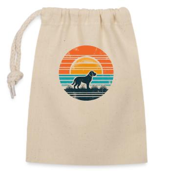 Vintage Sunset Beagle - Verschließbarer Geschenkbeutel aus Baumwolle (14x20cm) - Natur - Vorne