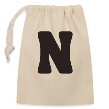 N - Sac cadeau en coton avec cordon (14 x 20 cm) - nature - Devant