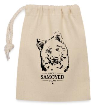 Samoyed Mom Hund Hunde Samojeden Wilsigns - Verschließbarer Geschenkbeutel aus Baumwolle (14x20cm) - Natur - Vorne