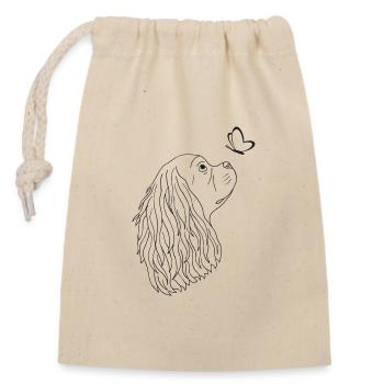 Cavalier King Charles Spaniel - Verschließbarer Geschenkbeutel aus Baumwolle (14x20cm) - Natur - Vorne