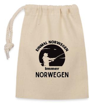 Einmal Norwegen, immer Norwegen - Verschließbarer Geschenkbeutel aus Baumwolle (14x20cm) - Natur - Vorne