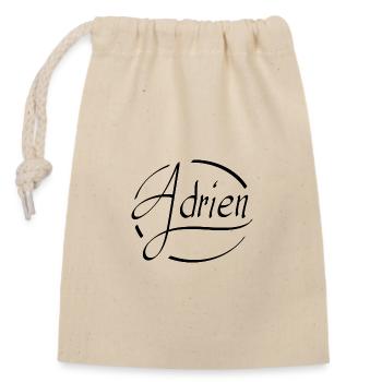 Adrien - Closable cotton gift bag (14x20cm) - nature - Front