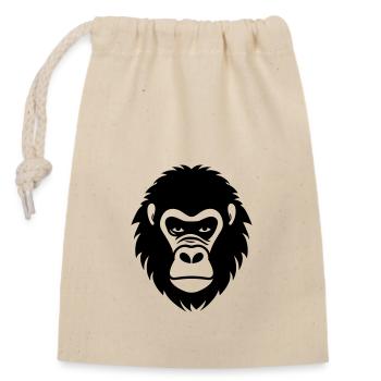 Gorilla - Closable cotton gift bag (14x20cm) - nature - Front