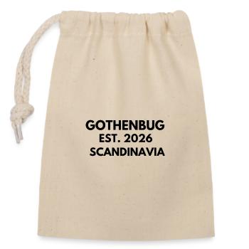 GOTHENBURG Fondée 2026 - Conception urbaine moderne - Sac cadeau en coton avec cordon (14 x 20 cm) - nature - Devant