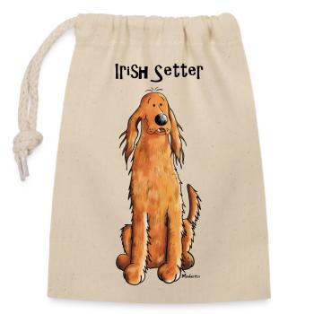 Mignon Irish Setter - Sac cadeau en coton avec cordon (14 x 20 cm) - nature - Devant