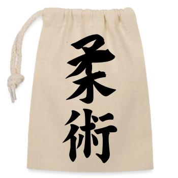 Jiujitsu in Japanese kanji script - Closable cotton gift bag (14x20cm) - nature - Front