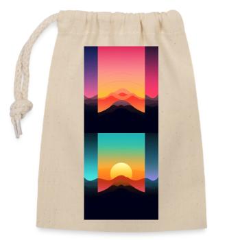 Gebirgslandschaft Geometrische Kunst - Verschließbarer Geschenkbeutel aus Baumwolle (14x20cm) - Natur - Vorne
