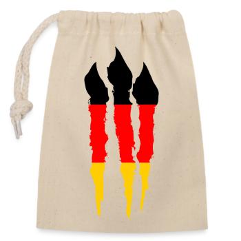 Deutschland Flagge Deutsche Fahne Used Look Heimat - Verschließbarer Geschenkbeutel aus Baumwolle (14x20cm) - Natur - Vorne