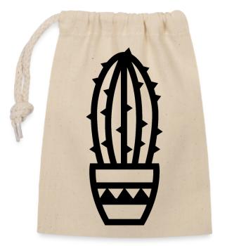 Kaktus Topf Pflanze Liebe stacheln Symbol icon - Verschließbarer Geschenkbeutel aus Baumwolle (14x20cm) - Natur - Vorne