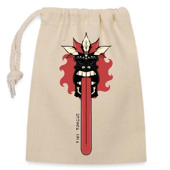 Tiki langue - Sac cadeau en coton avec cordon (14 x 20 cm) - nature - Devant