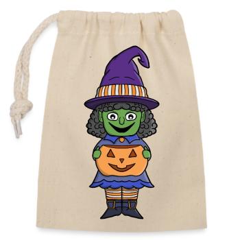 Pumpkin Witch Halloween - Closable cotton gift bag (14x20cm) - nature - Front