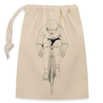 Art de lignes cyclistes - Sac cadeau en coton avec cordon (14 x 20 cm) - nature - Devant