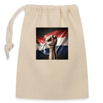 Drapeau serbe à main forte - Sac cadeau en coton avec cordon (14 x 20 cm) - nature - Devant