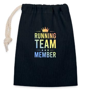 Running Team Colorful - Closable cotton gift bag (14x20cm) - navy - Front