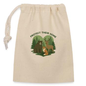 Protect Their Home - Closable cotton gift bag (14x20cm) - nature - Front