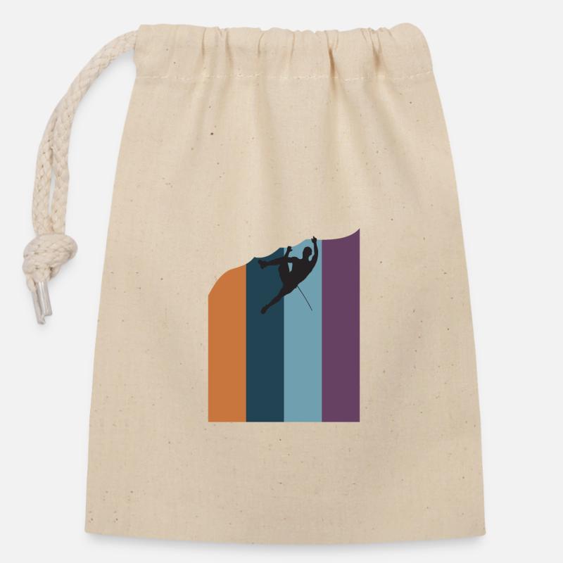Rock Climbing - Closable cotton gift bag (14x20cm) - nature