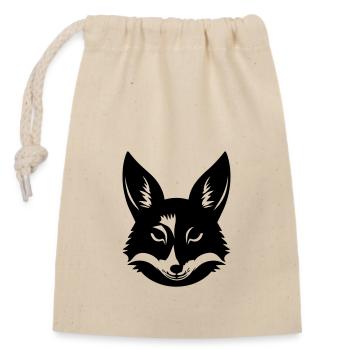 fox - Closable cotton gift bag (14x20cm) - nature - Front