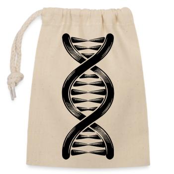 DNA strand double helix with hydrogen bonds - Closable cotton gift bag (14x20cm) - nature - Front