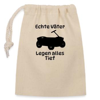 Echte Väter Tief - Verschließbarer Geschenkbeutel aus Baumwolle (14x20cm) - Natur - Vorne