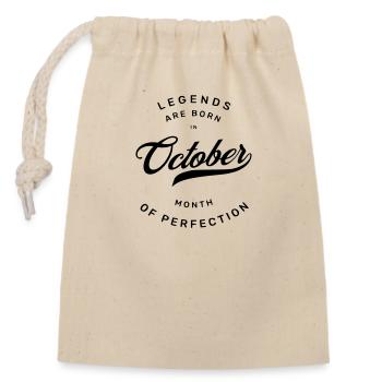 OCTOBER ANNIVERSARY - Closable cotton gift bag (14x20cm) - nature - Front