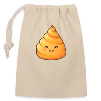 Happy croissant - Closable cotton gift bag (14x20cm) - nature - Front