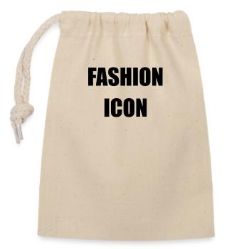 Fashion Icon - Closable cotton gift bag (14x20cm) - nature - Front