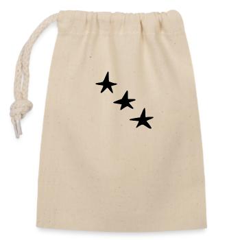 Formes Trois étoiles étoile Icône - Sac cadeau en coton avec cordon (14 x 20 cm) - nature - Devant